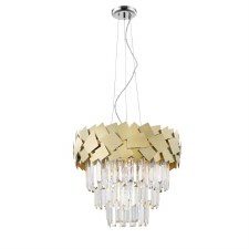 Celine 6 Light Crystal Pendant Gold