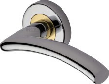 Heritage Centaur Round Rose Door Handles V3490 Pol Chrome & Brass