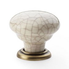 Ceramic Cupboard Knob Cream Crackle & Antique Bronze Ceramic Cupboard Knob Cream Crackle & Antique Bronze