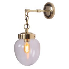 Charleston Wall Light Polished Brass Lacquered with Clear Glass