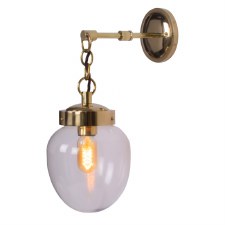 Charleston Wall Light Polished Brass Unlacquered with Clear Glass