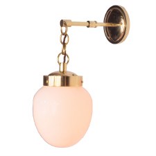 Charleston Wall Light Polished Brass Lacquered with Opal Glass