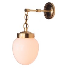 Charleston Wall Light Polished Brass Unlacquered with Opal Glass