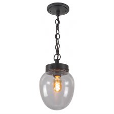 Charlestion Pendant Light Antique Brass with Clear Glass