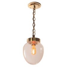 Charlestion Pendant Light Polished Brass Lacquered with Clear Glass