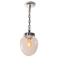 Charlestion Pendant Light Polished Nickel with Clear Glass