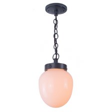 Charlestion Pendant Light Antique Brass with Opal Glass