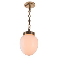 Charlestion Pendant Light Polished Brass Lacquered with Opal Glass