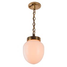 Charlestion Pendant Light Polished Brass Unlacquered with Opal Glass