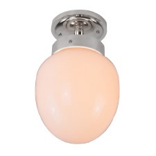 Charleston Semi Flush Ceiling Light Polished Nickel with Opal Glass