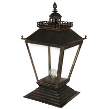 Chateau Medium Pedestal Lantern Antique Brass