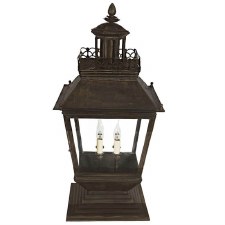 Chateau Large Pedestal Lantern Antique Brass