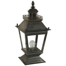 Chateau Pedestal Lantern Antique Brass