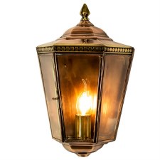 Chelsea Flush Outdoor Wall Light Lantern Renovated Brass