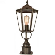 Chelsea Short Pillar Lantern Antique Brass