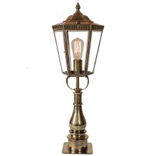 Chelsea Tall Pillar Lantern Renovated Brass