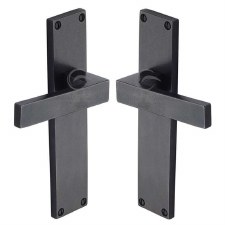 Heritage Cheswell Latch Door Handles RDB3110 Rustic Dark Bronze