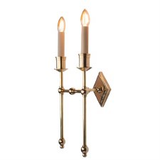 Christina Tall Double Wall Light Polished Brass Lacquered