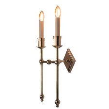 Christina Tall Double Wall Light Polished Brass Unlacquered