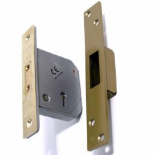 Chubb 5 Lever Deadlock Polished Brass