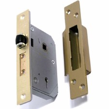 Chubb 5 Lever Mortice Lock Polished Brass