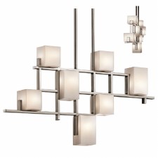 Kichler City Lights 7 Light Linear Chandelier Classic Pewter