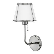 Hinkley Clarke Wall Light Polished Nickel & Ivory Steel Shade Hinkley Clarke Wall Light Polished Nickel & Ivory Steel Shade