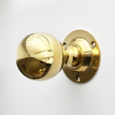Classic Round Door Knobs Renovated Brass