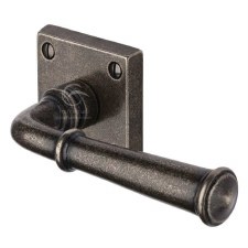 Heritage Claverley Square Rose Door Handle RPW1933 Rustic Pewter