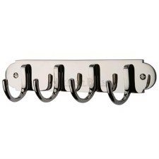 Heritage Coat Hooks on Plate V1079 Polished Nickel