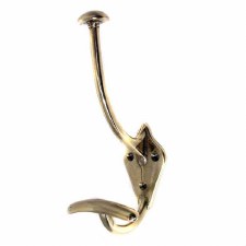 Hat & Shaped Coat Hook Polished Brass