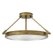 Hinkley Collier Semi Flush Ceiling Light Medium Heritage Brass