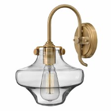 Hinkley Congress Clear Glass Wall Light Brushed Caramel