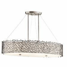 Kichler Silver Coral Oval Island Pendant Light Classic Pewter Kichler Silver Coral Oval Island Pendant Light Classic Pewter