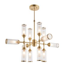 Corscombe 12 Light Ribbed Pendant Satin Brass