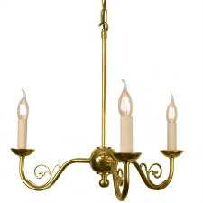 Cottage 3 Light Pendant Polished Brass Unlacquered