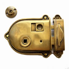 Countesthorpe Rim Latch 4" with Emergency Release Renovated Brass