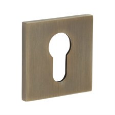 EnduraLine Square Escutcheon Euro Keyway Antique Brass PVD EnduraLine Square Escutcheon Euro Keyway Antique Brass PVD