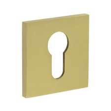 EnduraLine Square Escutcheon Euro Keyway Satin Brass PVD