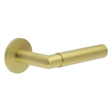 EnduraLine Lambourn Handle on Sprung Round Rose Satin Brass PVD