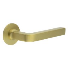 EnduraLine Eaton Handle on Sprung Round Rose Satin Brass PVD
