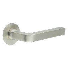 EnduraLine Eaton Handle on Sprung Round Rose Satin Stainless Steel