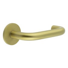 EnduraLine Hanby Handle on Sprung Round Rose Satin Brass PVD