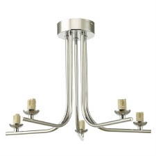 Cradle 5 Light Semi Flush Pendant Polished Chrome