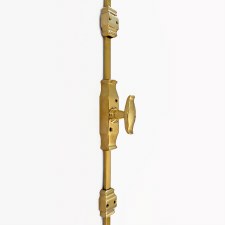 Aston Art Deco Cremone Bolt With T Knob Polished Brass Unlacquered