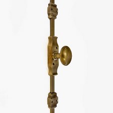 Aston Art Deco Cremone Bolt With Oval Knob Antique Brass Unlacquered