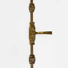 Aston Art Deco Cremone Bolt With Classic Handle Antique Brass Unlacquered