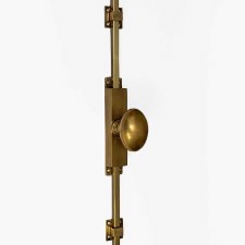 Aston Narrow Cremone Bolt with Oval Knob Antique Brass Unlacquered