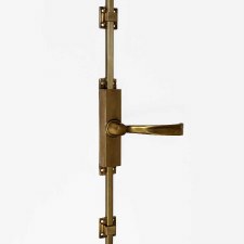 Aston Narrow Cremone Bolt with Classic Lever Antique Brass Unlacquered