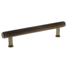 Crispin Reeded Cabinet Pull Handle 128mm Antique Brass